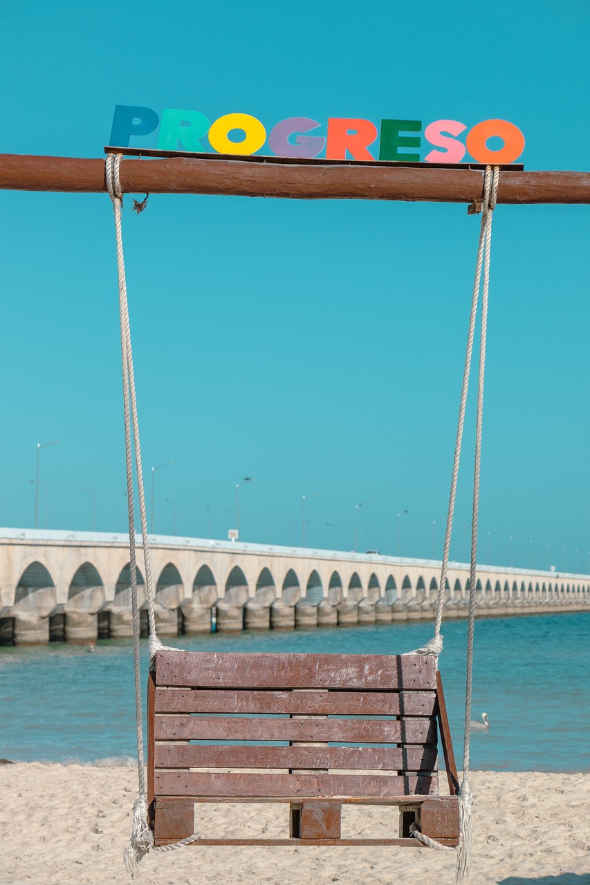 swing, sea, sand