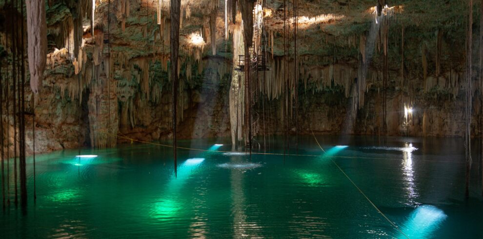 Inside of a Cenote in Mexico